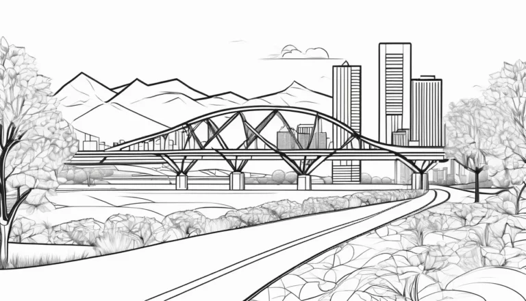 a bridge near a city illustration